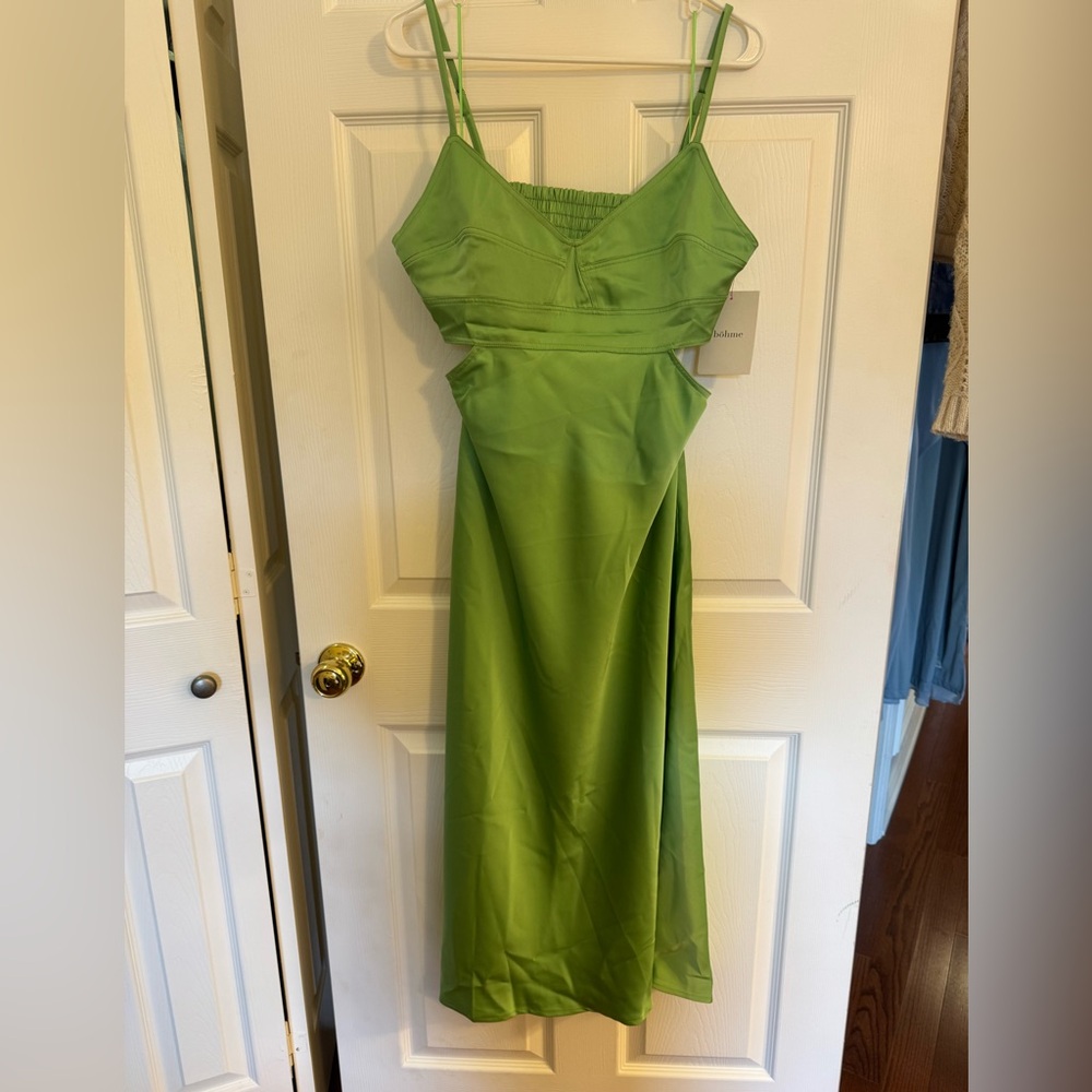 NWT Green Satin Dress